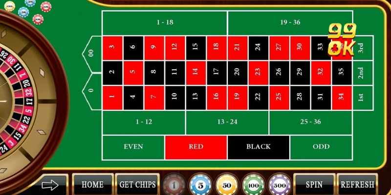 Cách chơi Roulette trực tuyến tại 99OK chi tiết